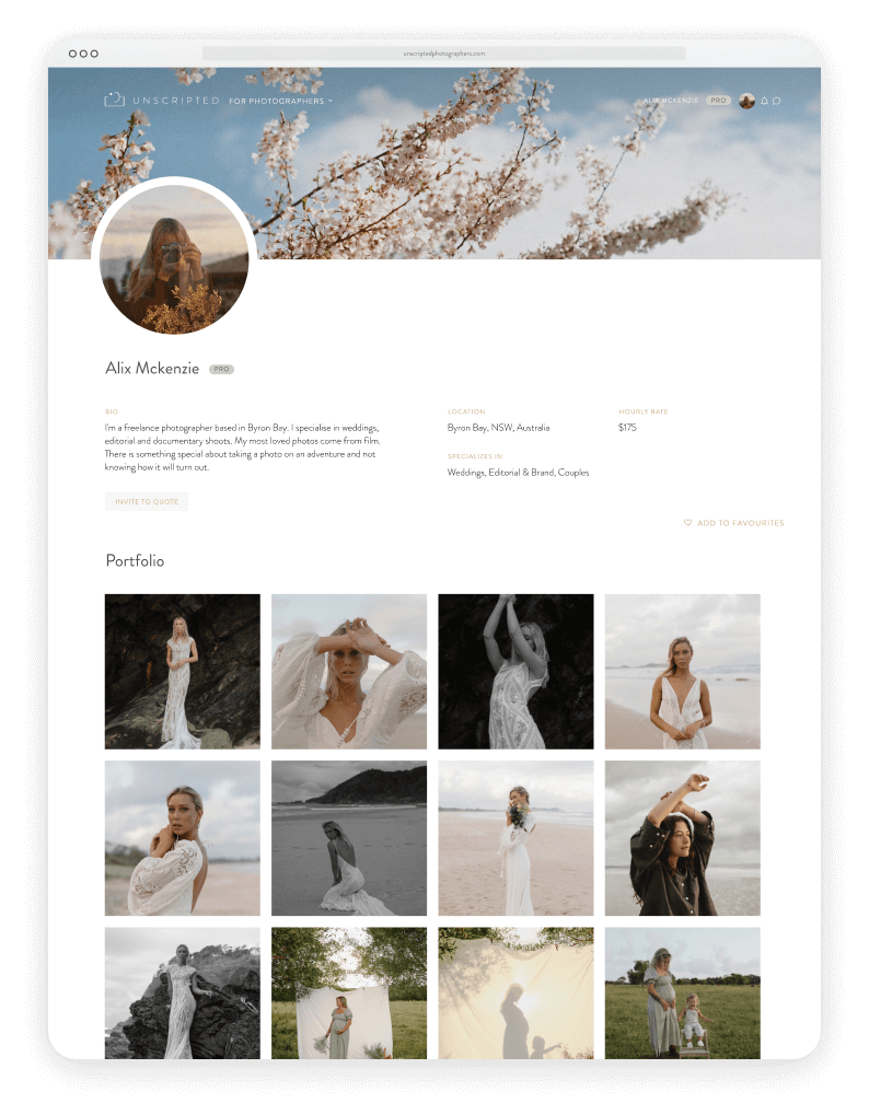 Online photography portfolio